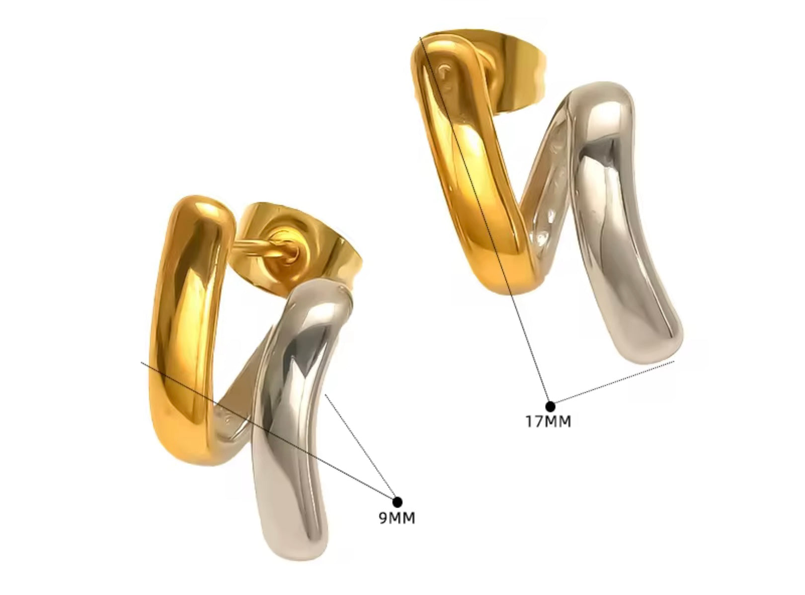 Boucles Entrelacées Or & Argent