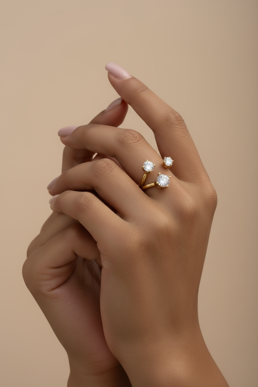 Bague Golden Glow - Nouvelle pose