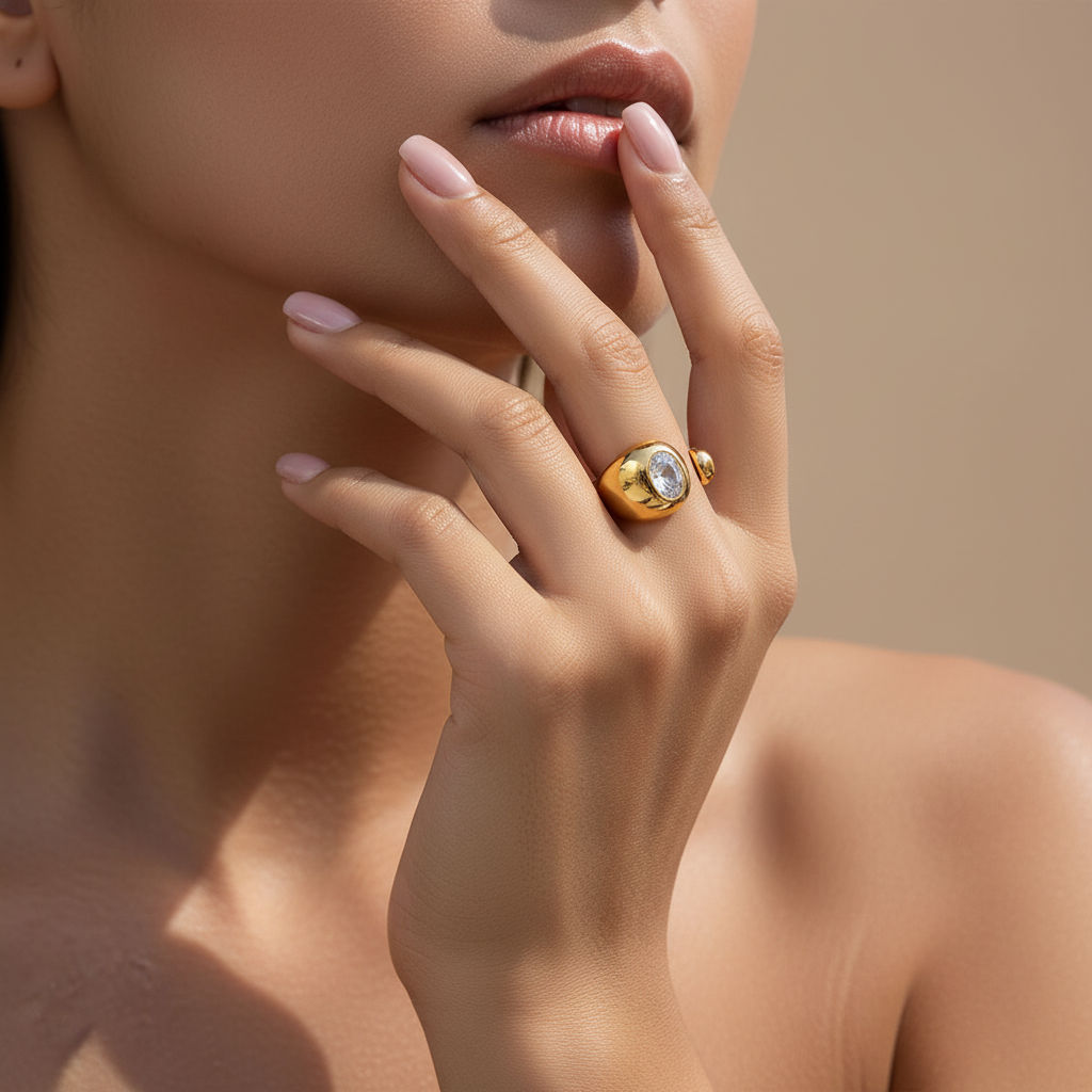 Bague - pose main au visage