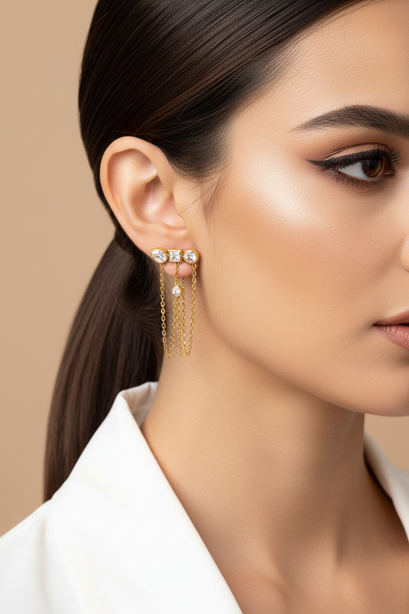 Boucle d'oreille en gros plan