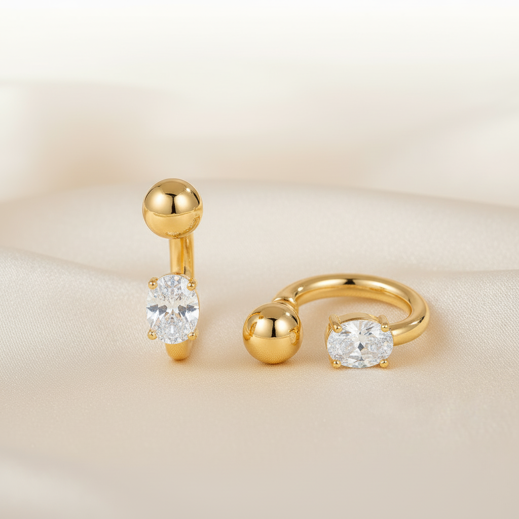 Boucles d'oreilles dorées - même composition