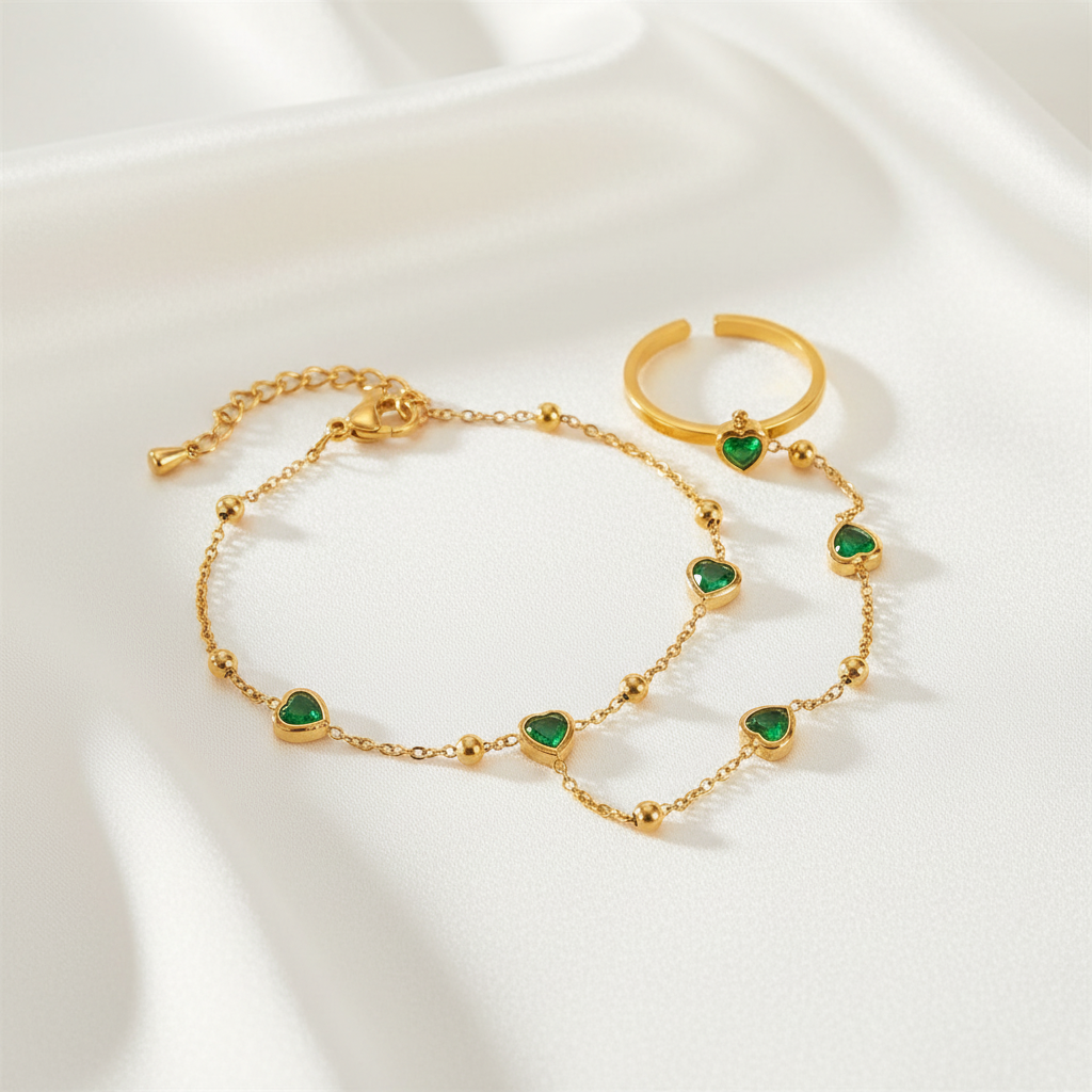 Bracelet-bague sur soie blanche