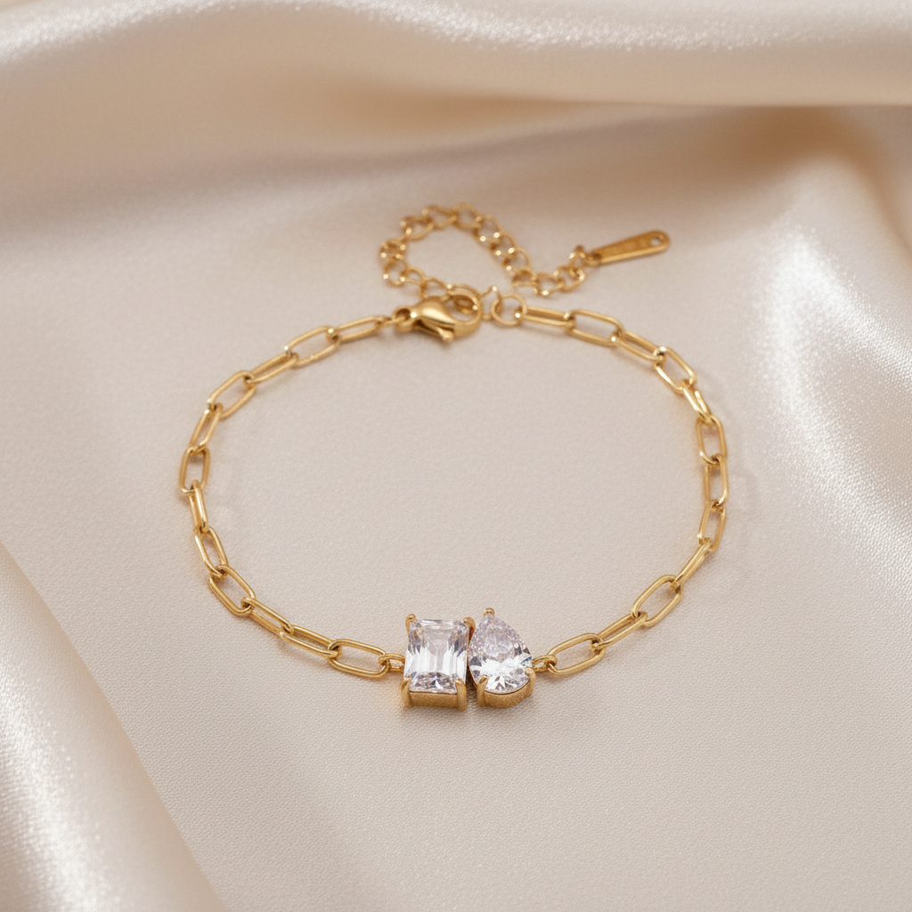 Bracelet sur soie beige clair