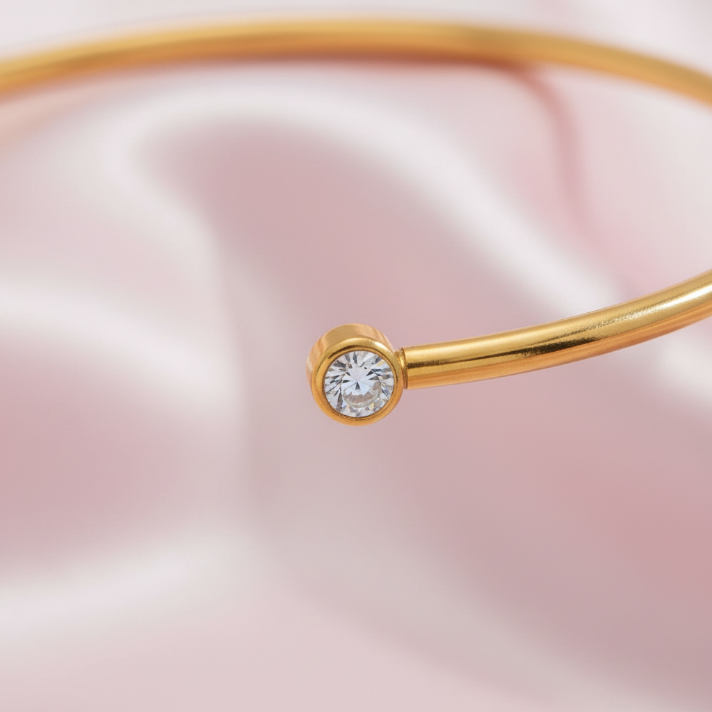 Macro des embouts du jonc avec cristaux