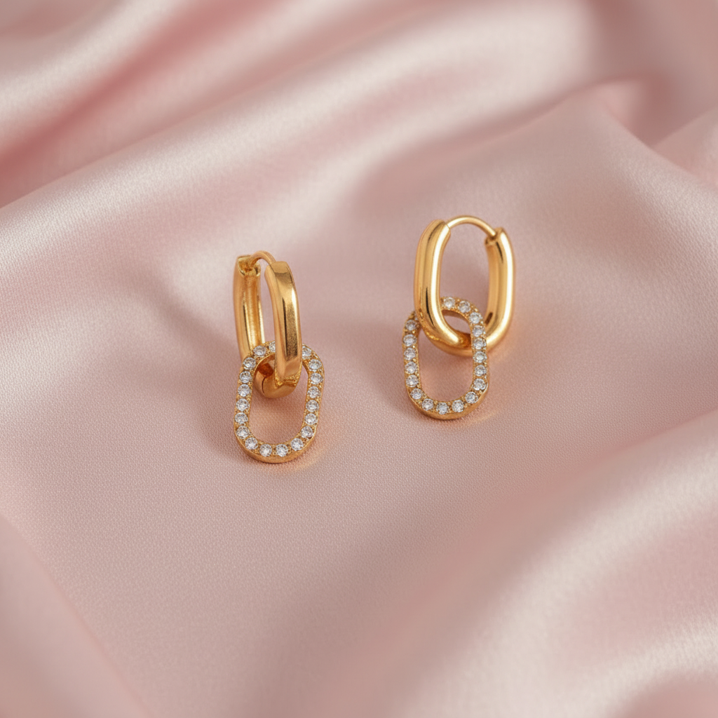 Zoom détaillé sur les boucles d'oreilles